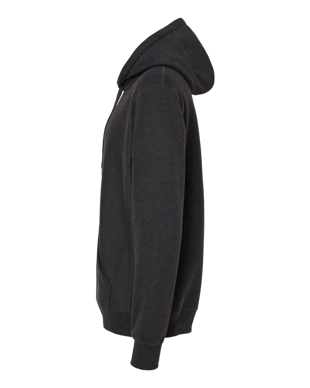 Left View of Charcoal Heather Legend - Premium Heavyweight Cross-Grain Hooded Sweatshirt - IND5000P