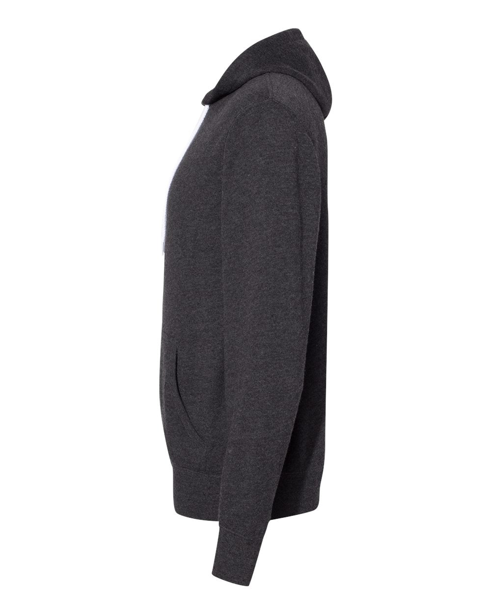 Left View of Charcoal Heather Lightweight Hooded Sweatshirt - AFX90UN