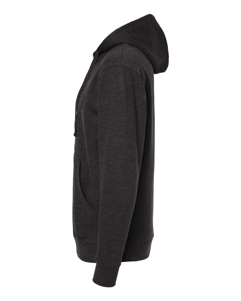 Left View of Charcoal Heather Midweight Full-Zip Hooded Sweatshirt - SS4500Z