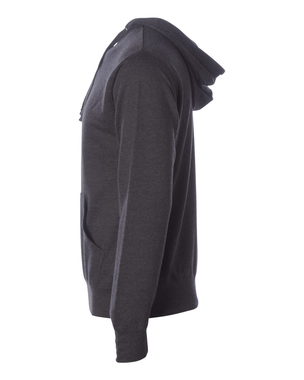 Left View of Charcoal Heather Midweight Hooded Sweatshirt - SS4500