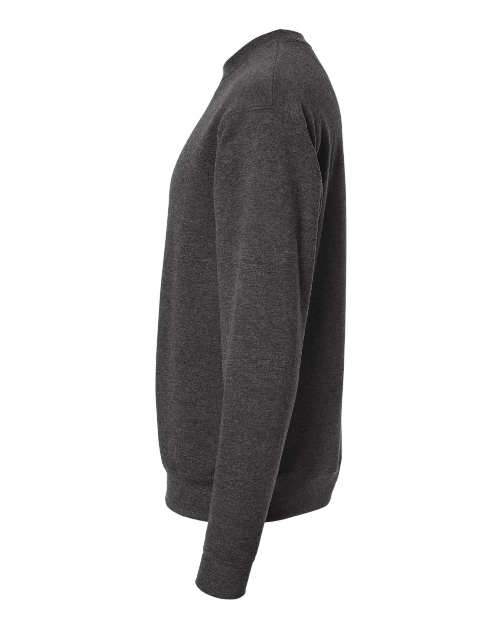 Left View of Charcoal Heather Perfect Sweats Crewneck Sweatshirt - RS160