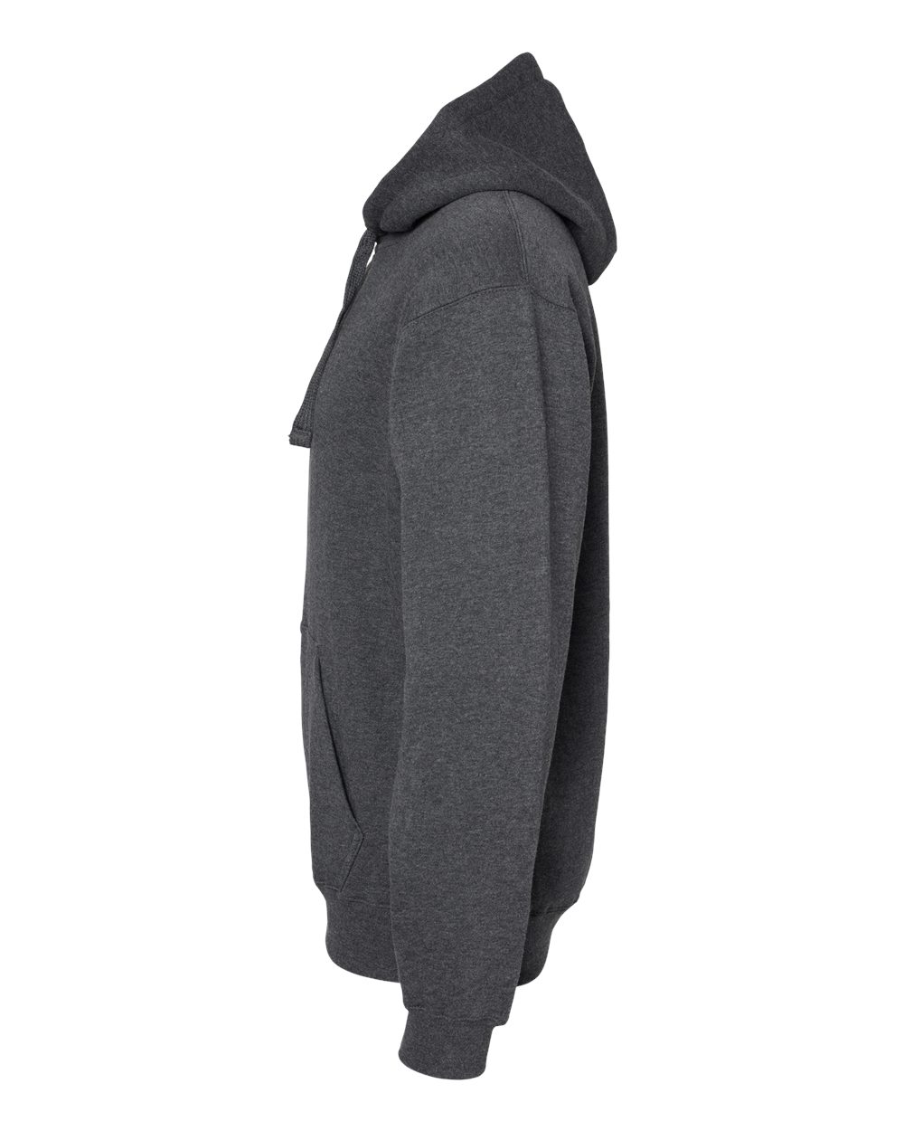Left View of Charcoal Heather Premium Hooded Sweatshirt - 8824