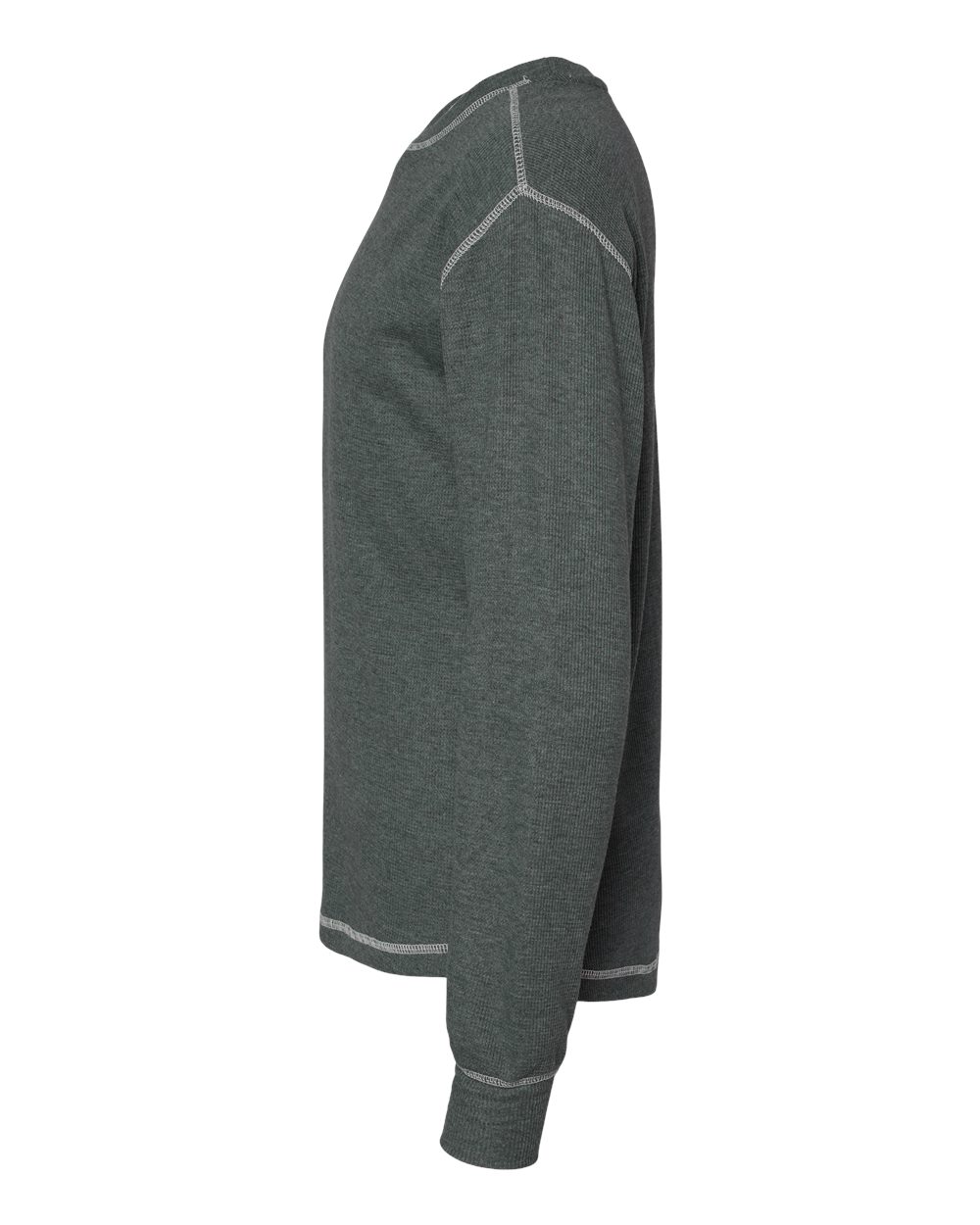 Left View of Charcoal Heather/ Vintage White Vintage Thermal Long Sleeve T-Shirt - 8238