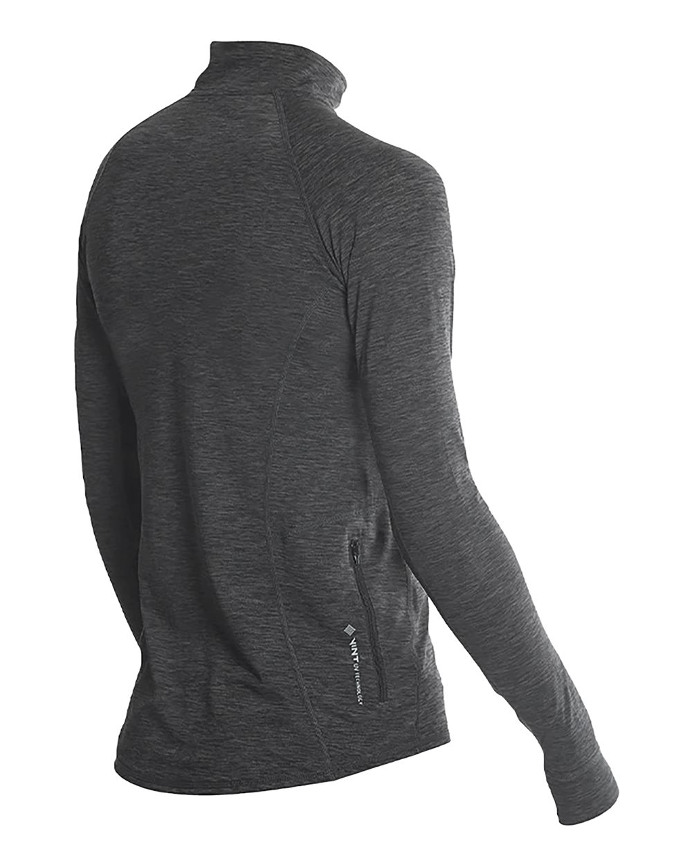 Left View of Charcoal Heathered Women's Flight Tech Quarter-Zip - WSFLTL0