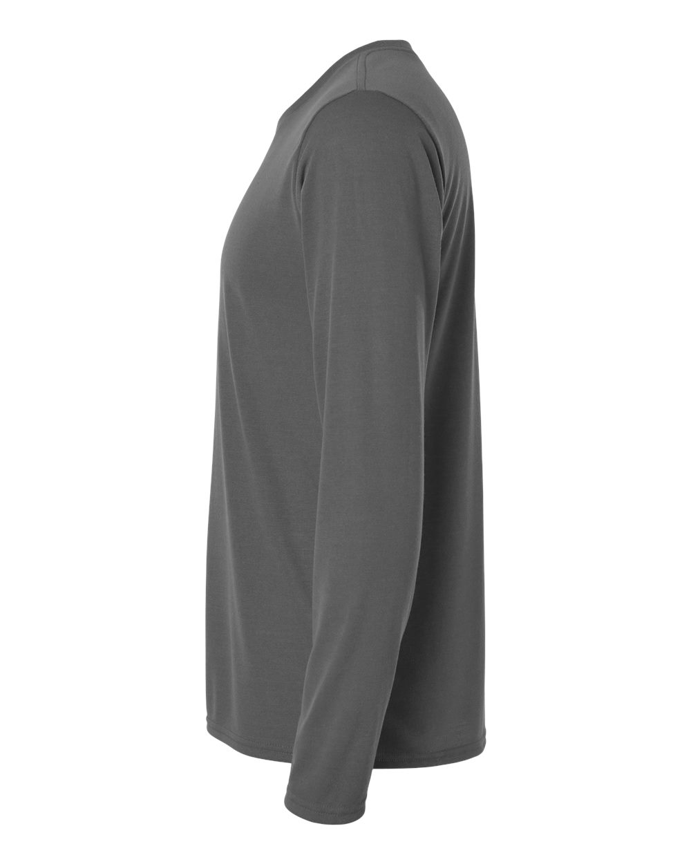 Left View of Charcoal Performance® Long Sleeve T-Shirt - 42400