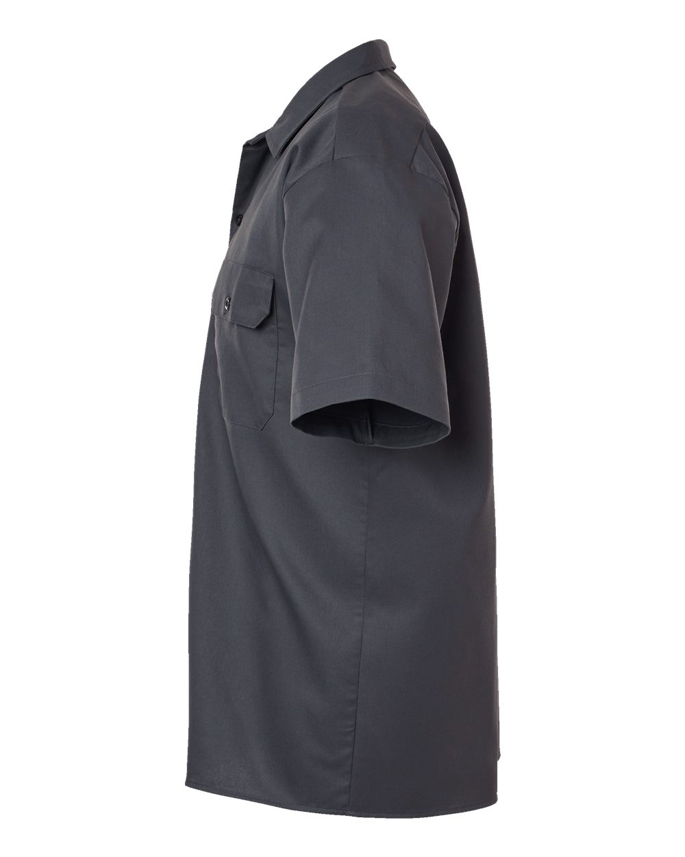 Left View of Charcoal Short Sleeve Work Shirt - Tall Sizes - 2574T