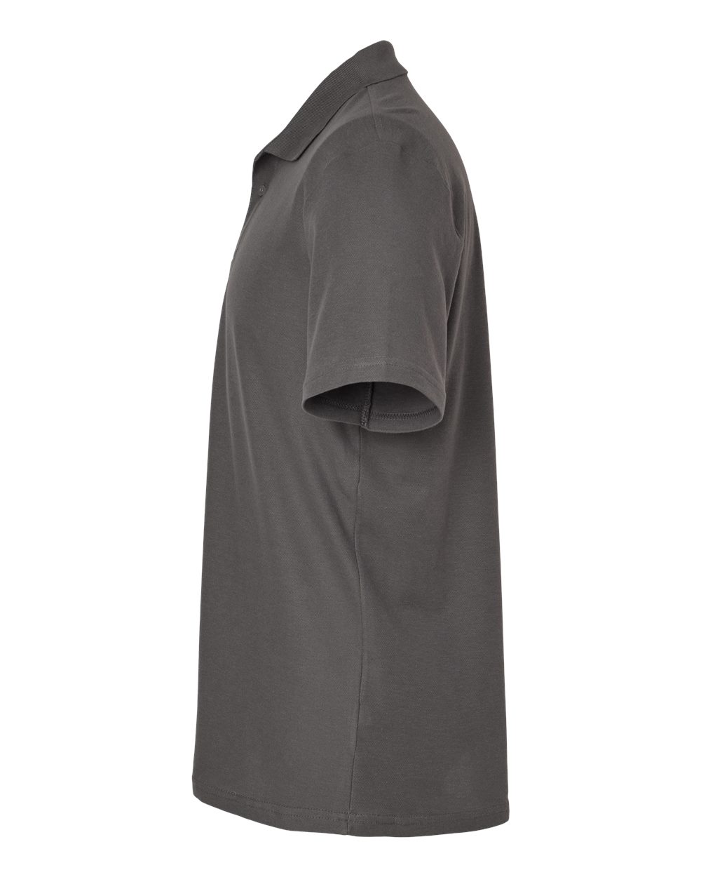 Left View of Charcoal Softstyle® Pique Polo - 64800