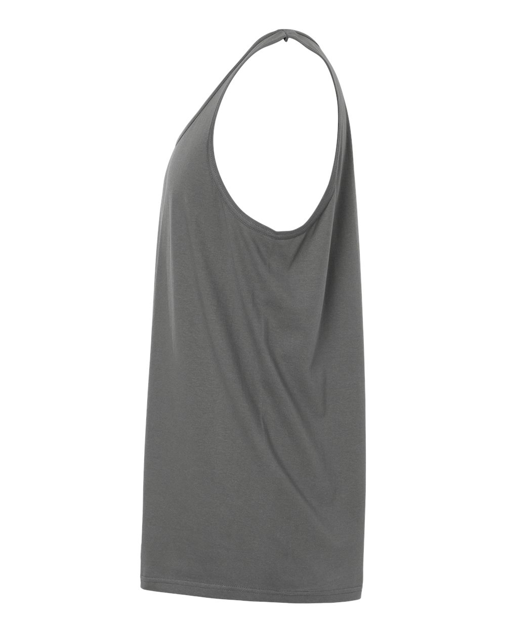 Left View of Charcoal Softstyle® Tank Top - 64200
