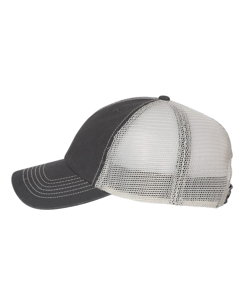 Left View of Charcoal/ Stone Trawler Cap - 4710