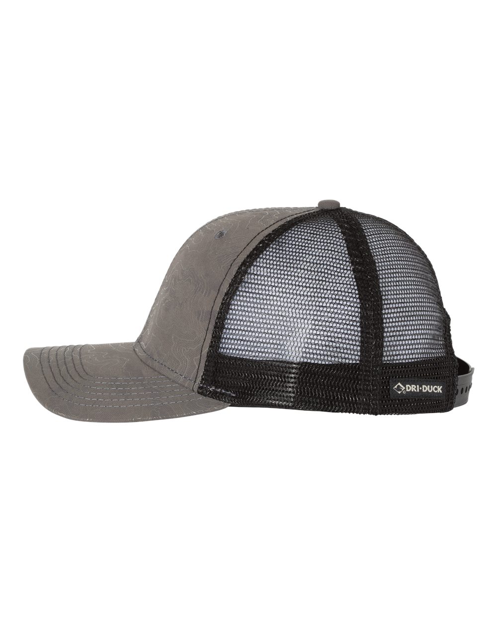 Left View of Charcoal Territory Trucker Cap - 3458