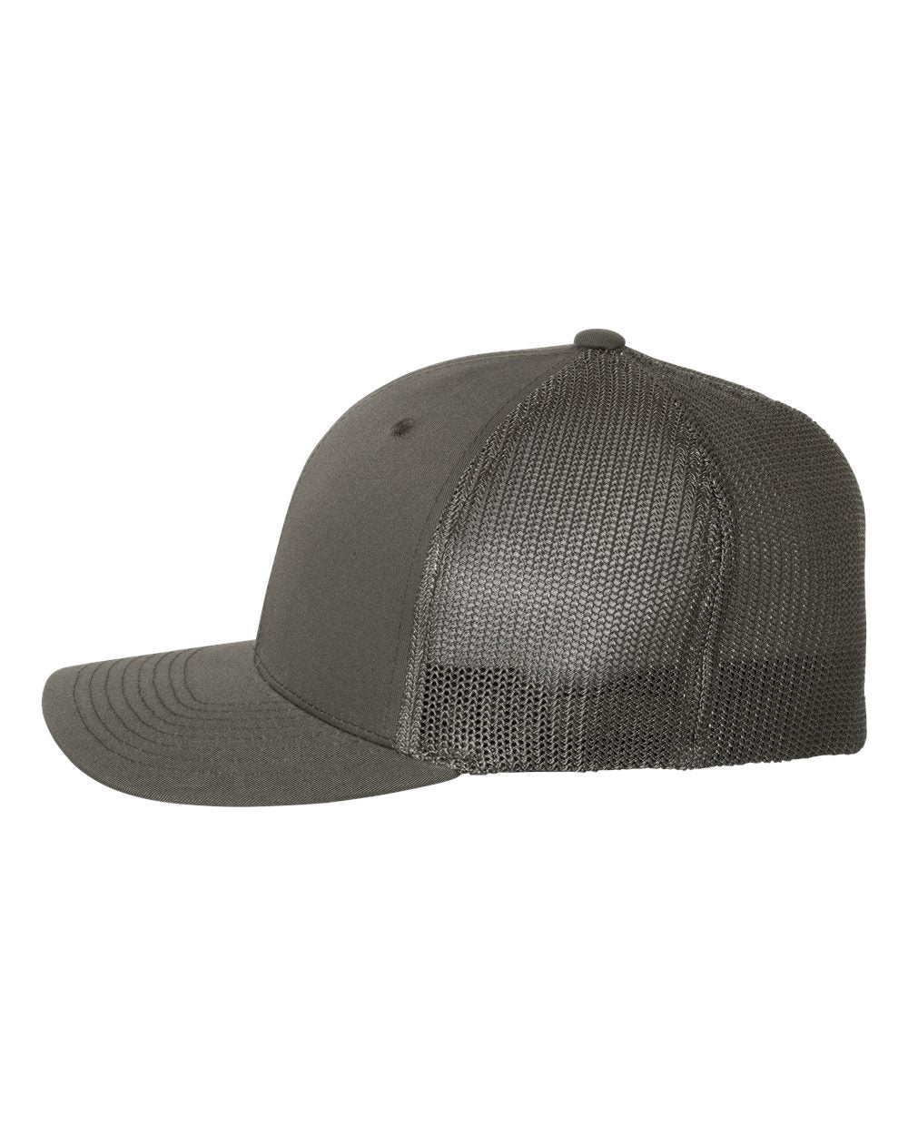 Left View of Charcoal Trucker Cap - 6511
