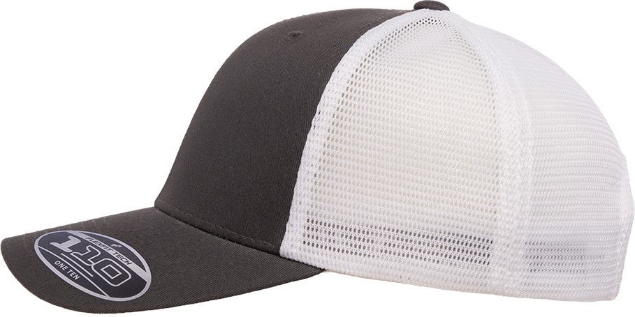 Left View of Charcoal/ White 110® Mesh-Back Cap - 110M
