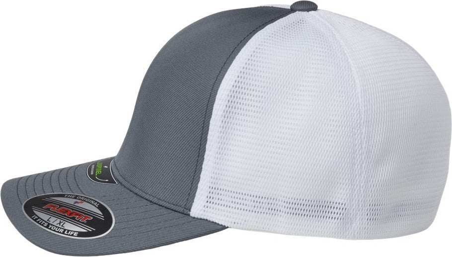 Left View of Charcoal/ White Unipanel™ Trucker Cap - 5511UP