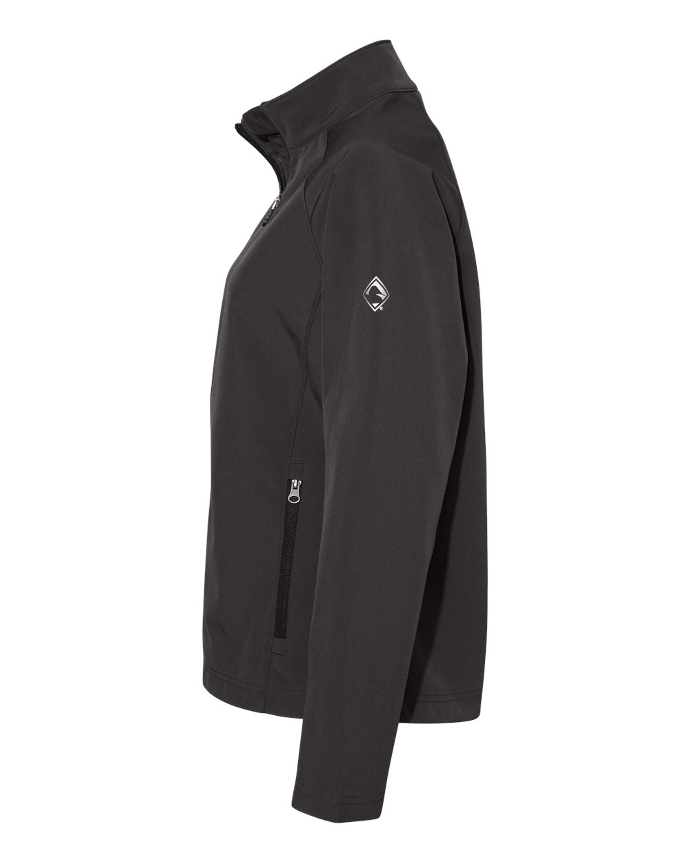 Left View of Charcoal Women's Contour Soft Shell Jacket - 9439