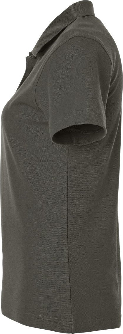Left View of Charcoal Women's Pique Polo - 62800L