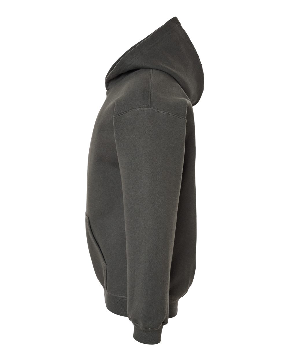 Left View of Charcoal Youth Hooded Sweatshirt - 320Y