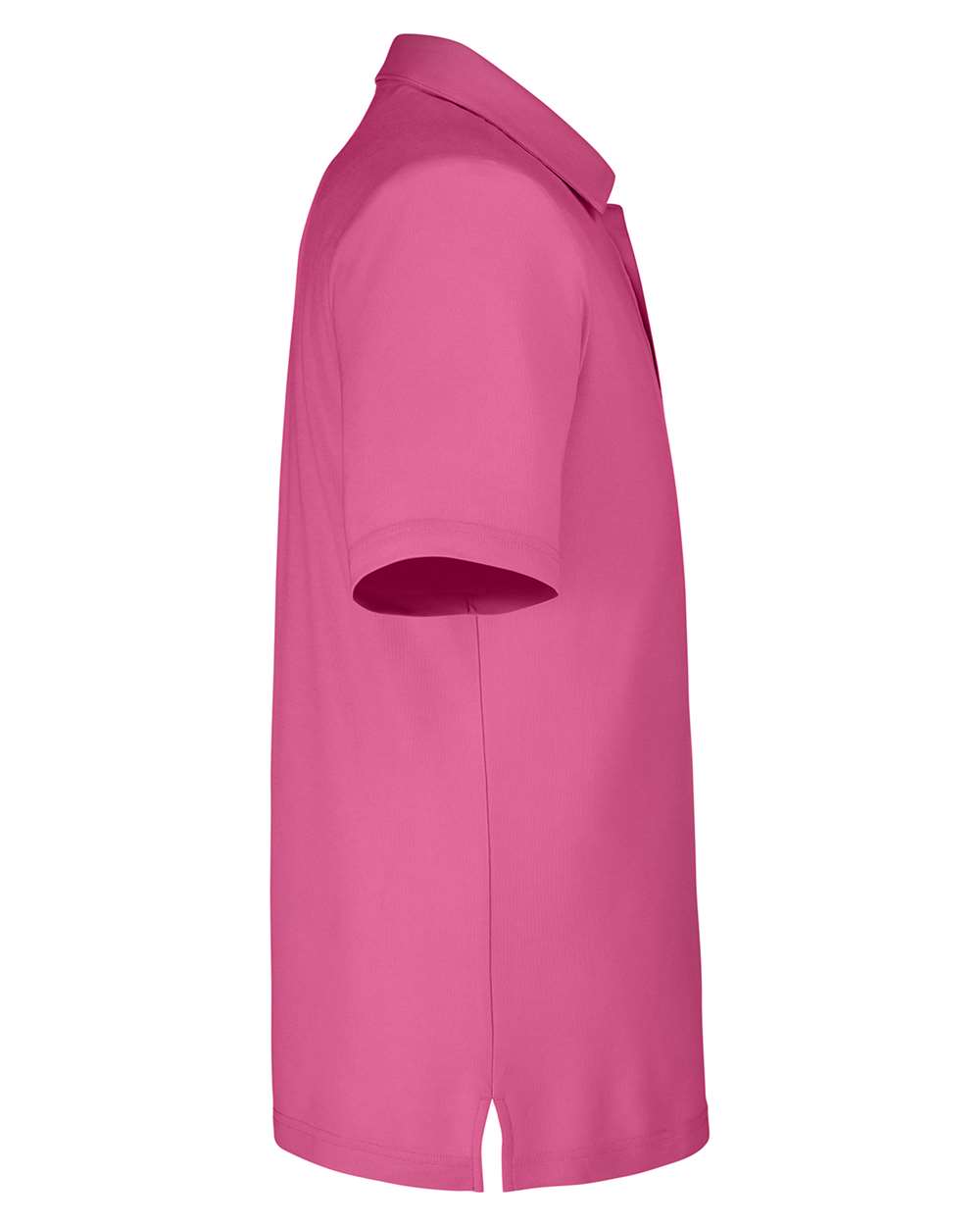 Left View of Charity Pink Men's Fusion ChromaSoft™ Pique Polo - CE112
