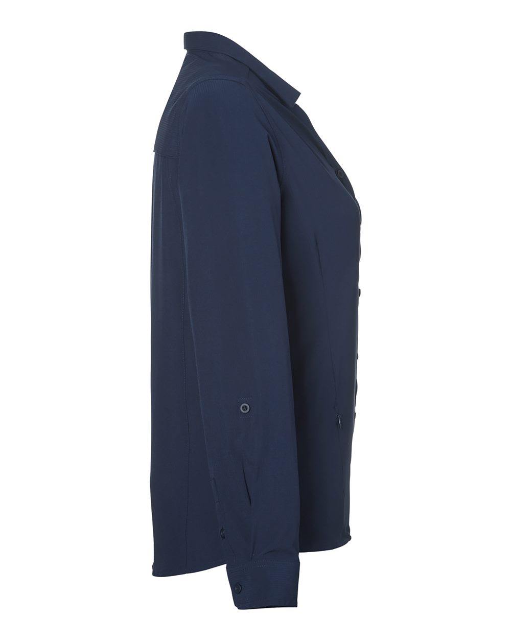 Left View of Classic Navy Women's Ultra UVP® Long Sleeve Marina Shirt - CE510LW
