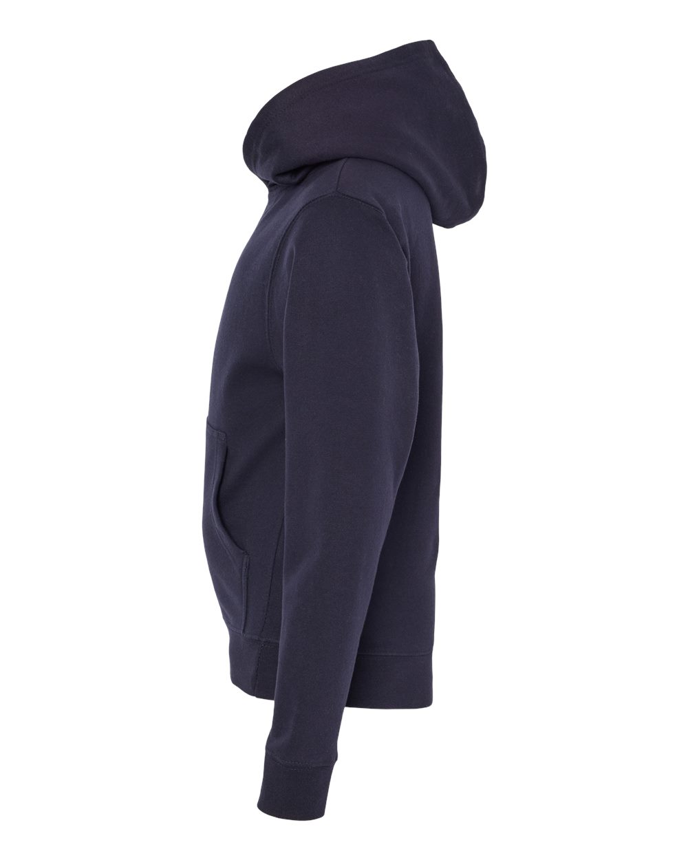 Left View of Classic Navy Youth Midweight Hooded Sweatshirt - SS4001Y