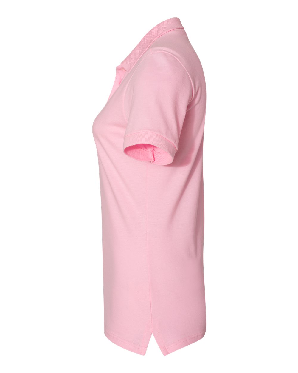 Left View of Classic Pink Women's 100% Ring-Spun Cotton Piqué Polo - 443W