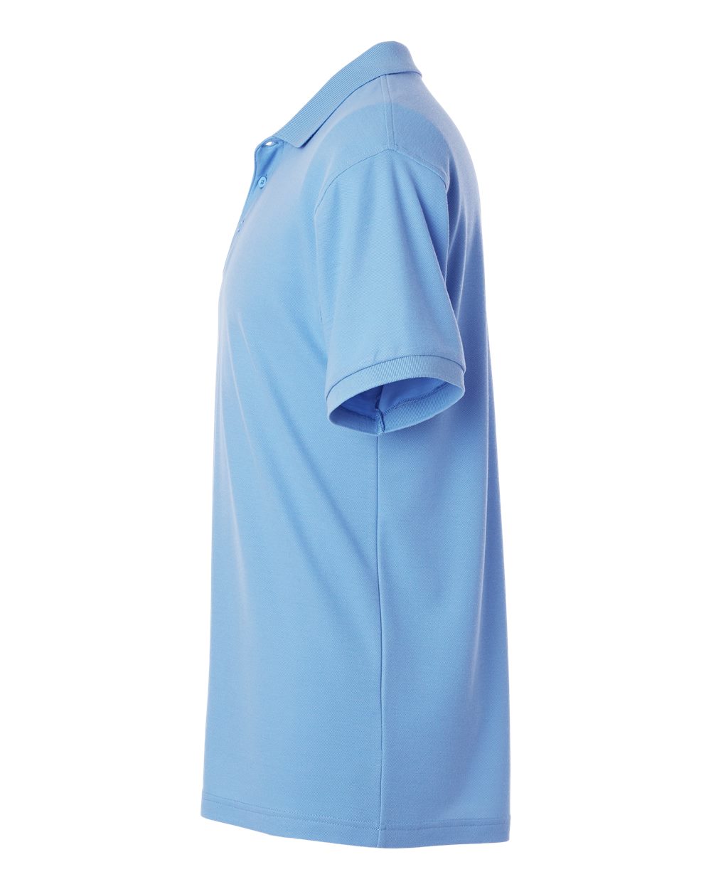 Left View of Cloud Blue Pique Polo - 62800