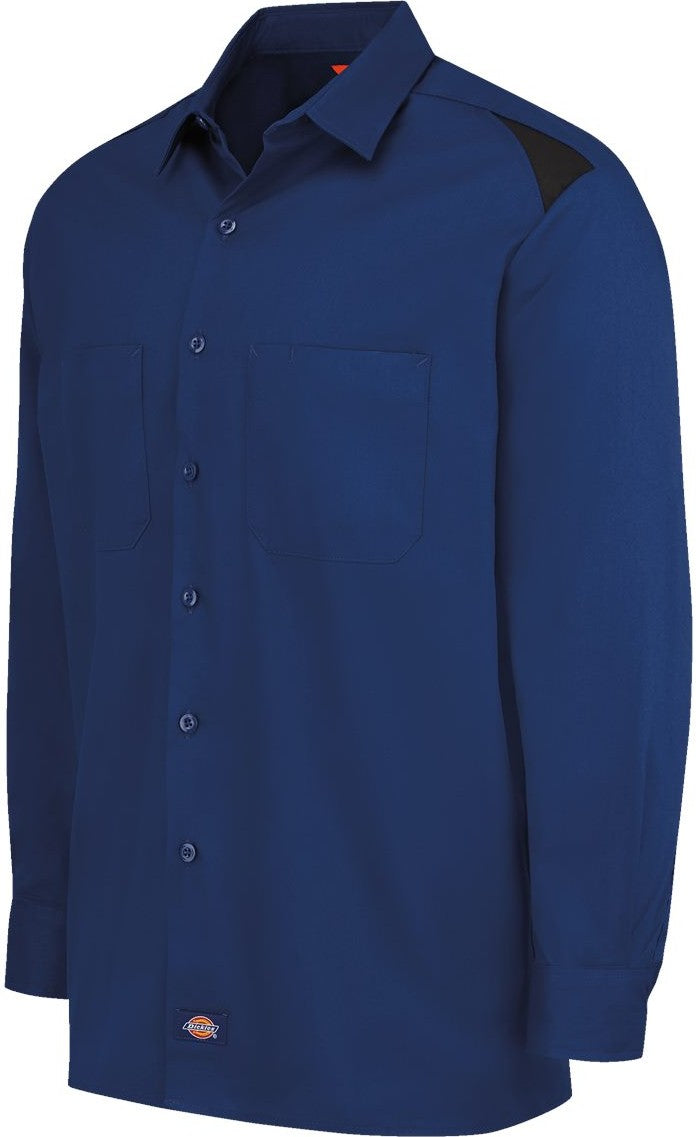 Left View of Cobalt Blue/ Black Long Sleeve Performance Team Shirt - 6605