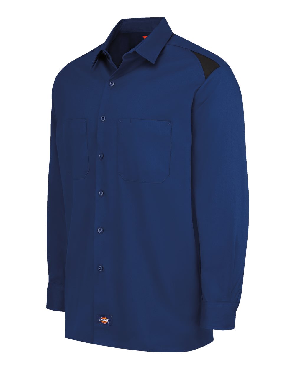 Left View of Cobalt Blue/ Black Long Sleeve Performance Team Shirt - Tall Sizes - 6605T