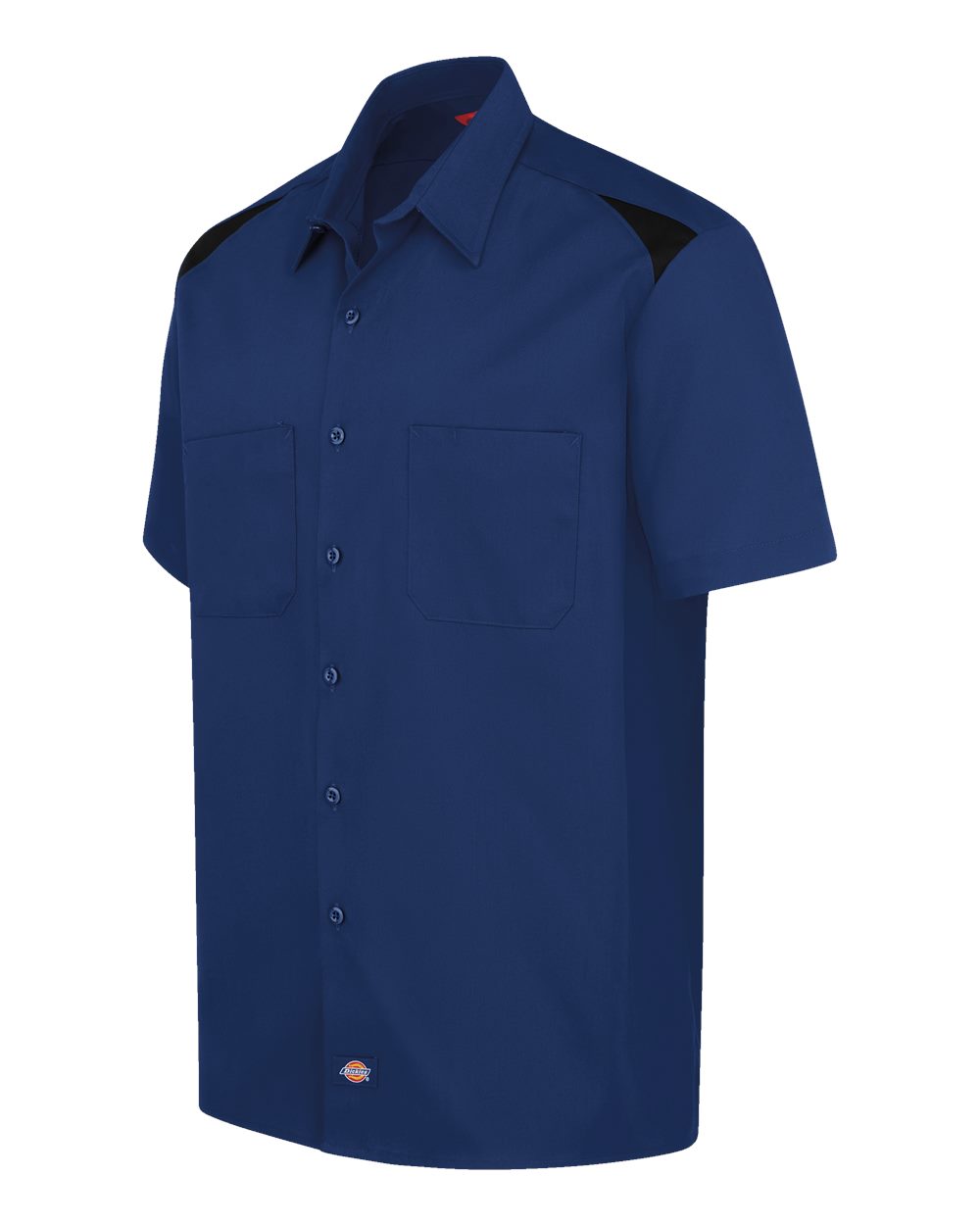 Left View of Cobalt Blue/ Black Short Sleeve Performance Team Shirt - 05