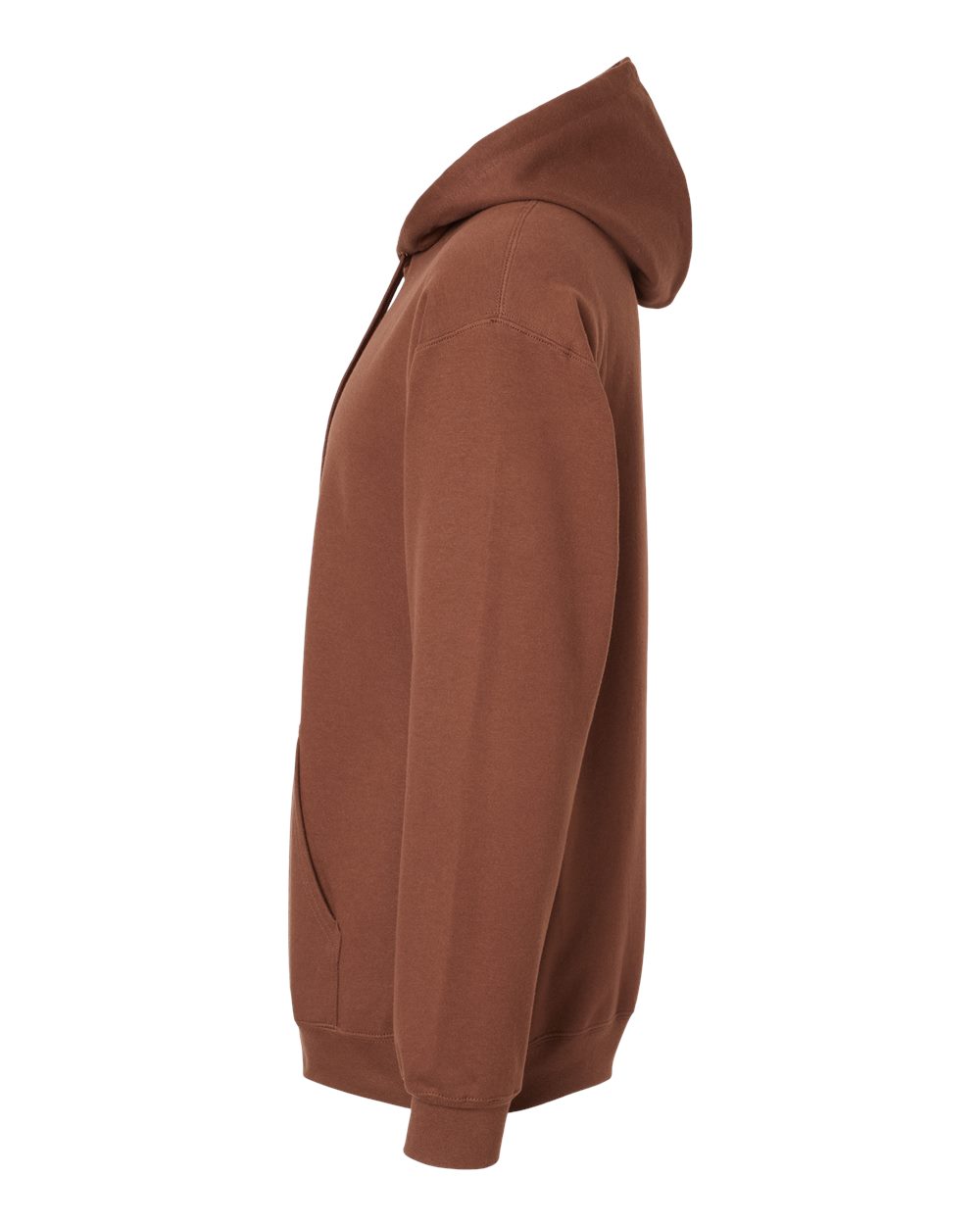 Left View of Cocoa Softstyle® Midweight Hooded Sweatshirt - SF500