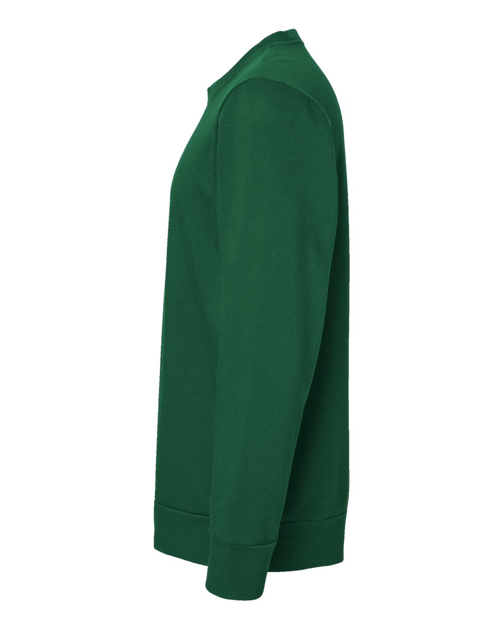 Left View of Collegiate Green Fleece Crewneck Sweatshirt - A434