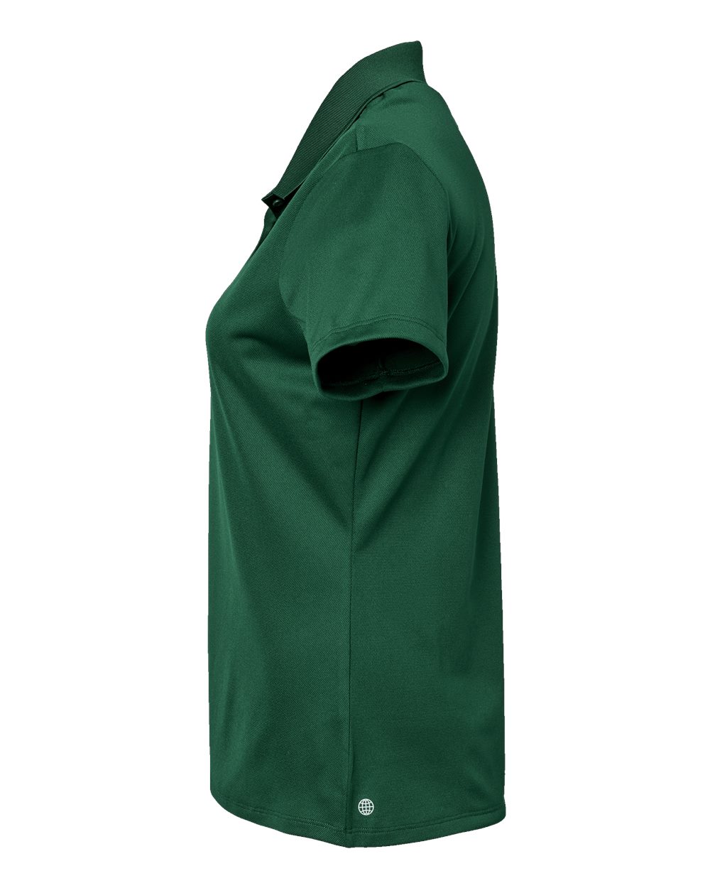 Left View of Collegiate Green Women's Basic Sport Polo - A431