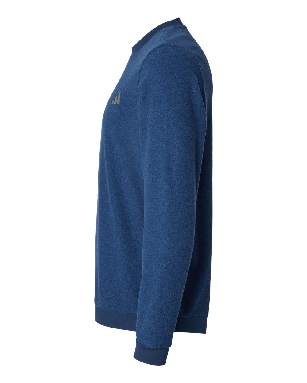 Left View of Collegiate Navy Crewneck Sweatshirt - A586
