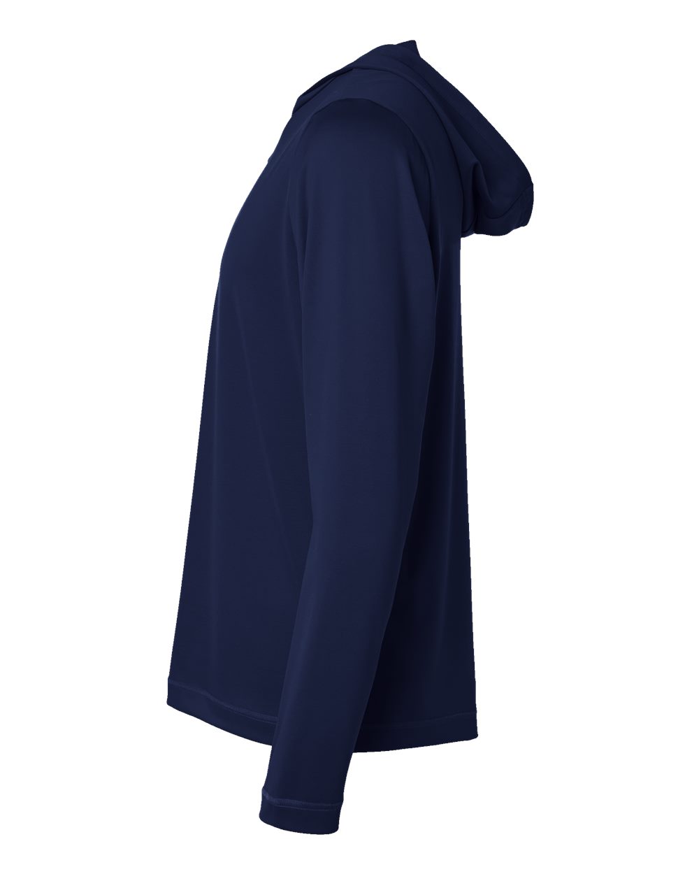 Left View of Collegiate Navy Lightweight Performance Quarter-Zip Hooded Pullover - A596