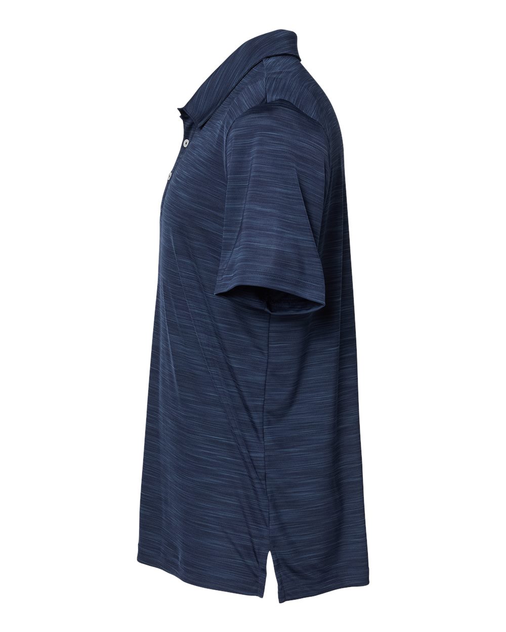 Left View of Collegiate Navy Melange Mélange Polo - A402