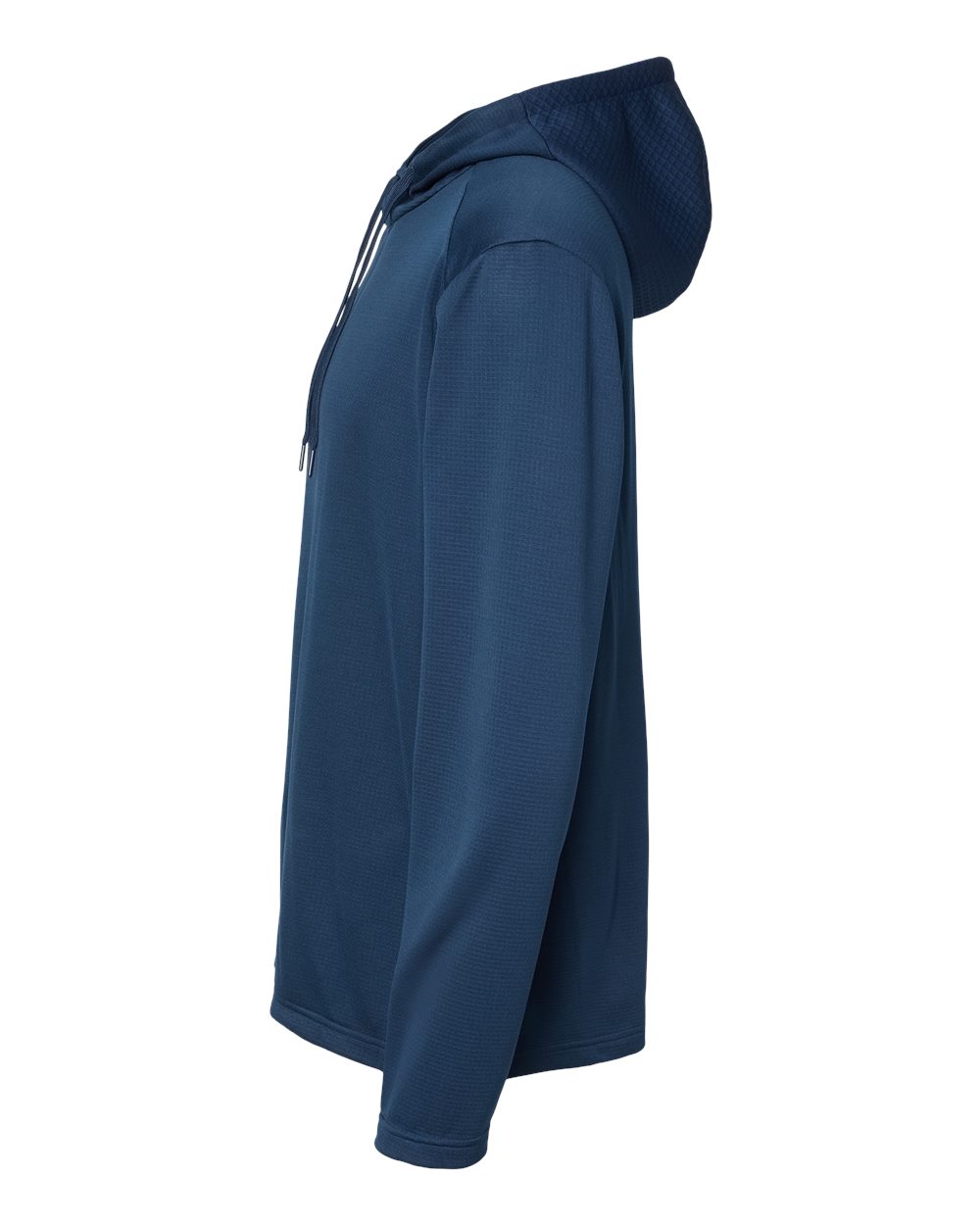 Left View of Collegiate Navy Textured Mixed Media Hooded Sweatshirt - A530