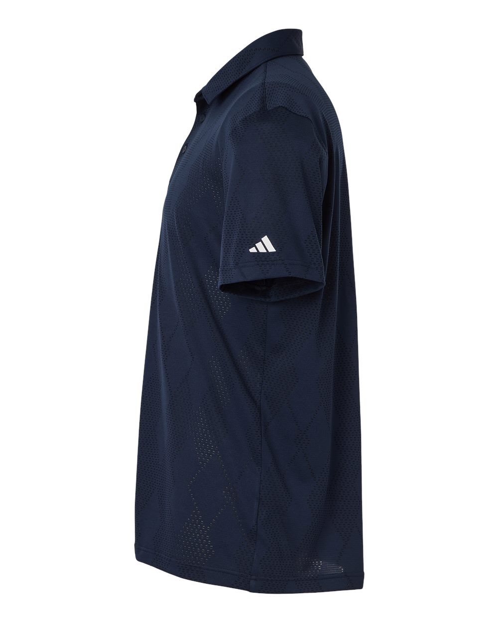 Left View of Collegiate Navy Ultimate Textured Polo - A2008