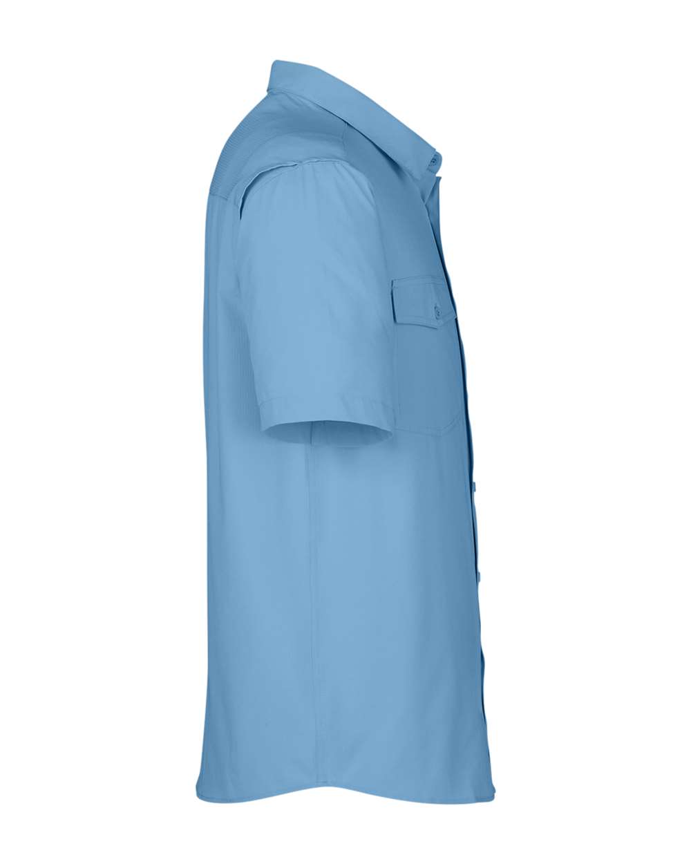 Left View of Columbia Blue Men's Ultra UVP® Marina Shirt - CE510