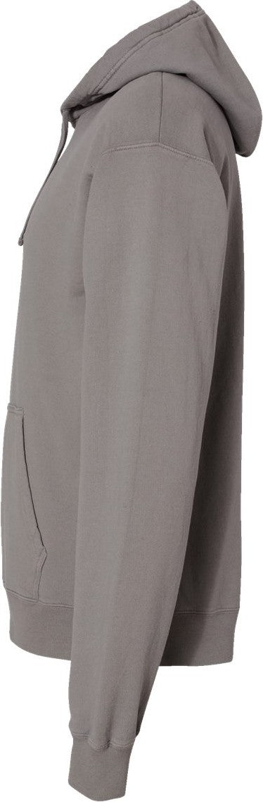 Left View of Concrete Grey Garment-Dyed Hooded Sweatshirt - GDH450