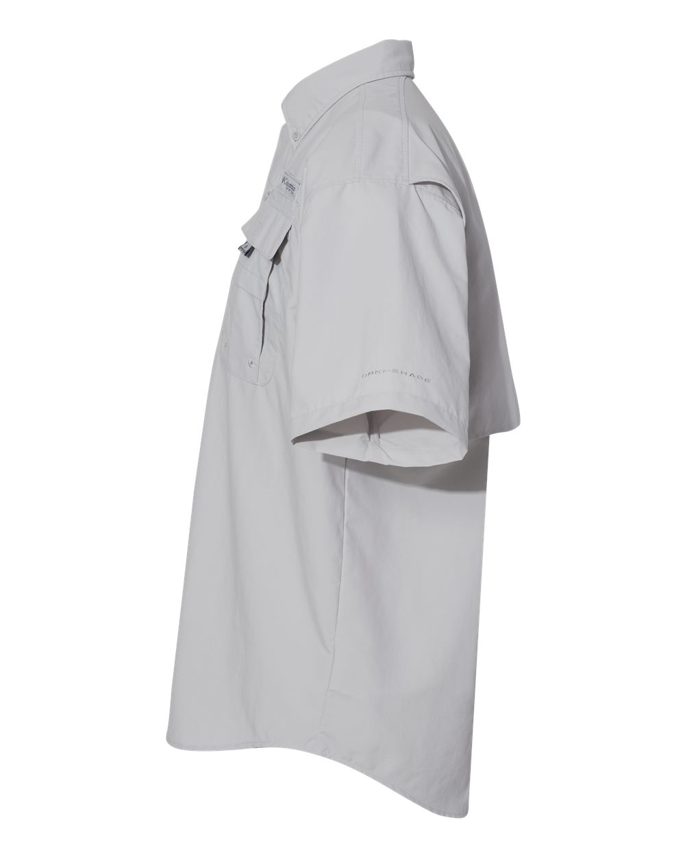 Left View of Cool Grey PFG Bahama™ II Short Sleeve Shirt - 212464