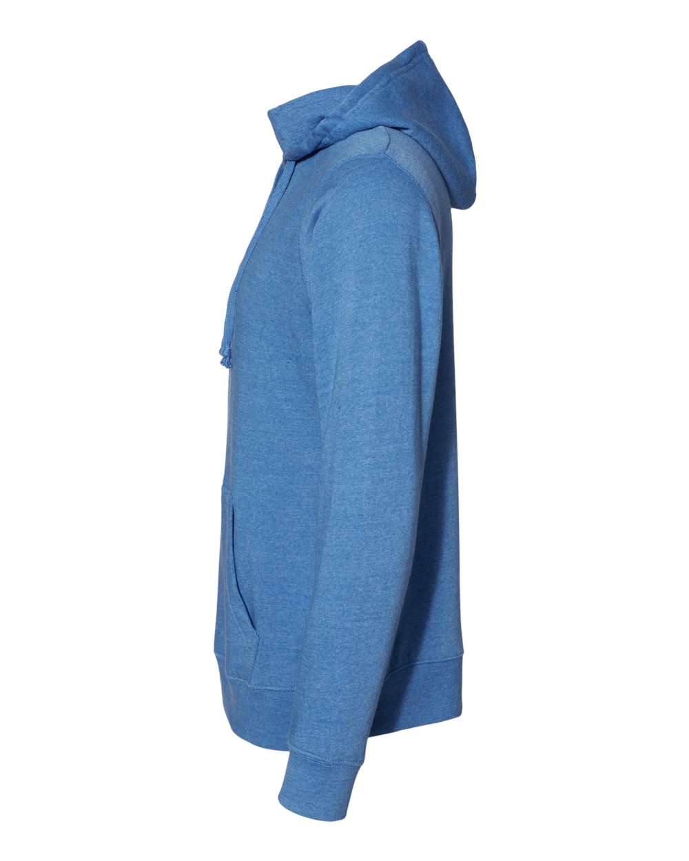 Left View of Cool Royal Heather Gaiter Fleece Hooded Sweatshirt - 8879