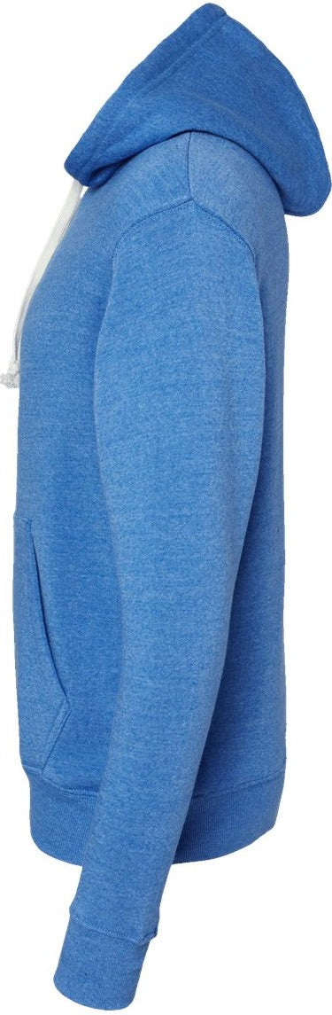 Left View of Cool Royal Triblend Triblend Fleece Hooded Sweatshirt - 8871