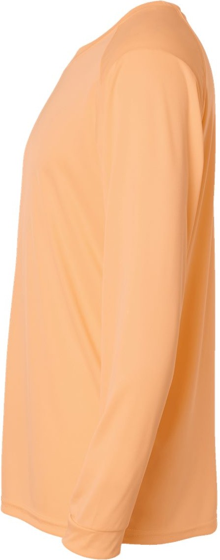 Left View of Coral Long Islander Performance Long Sleeve T-Shirt - 210