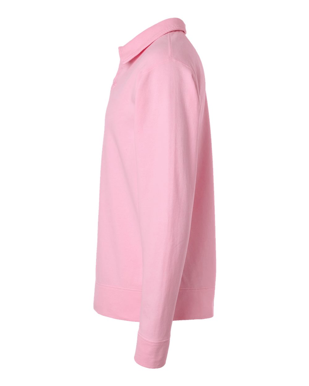 Left View of Cotton Candy Garment-Dyed Polo Collar Sweatshirt - GDH490