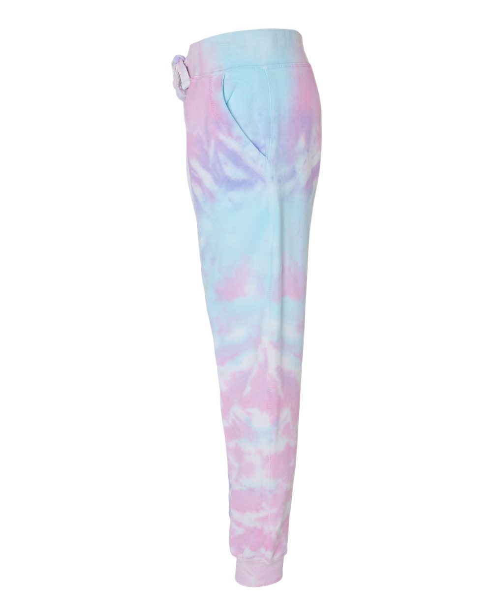 Left View of Cotton Candy Tie-Dyed Joggers - 8999