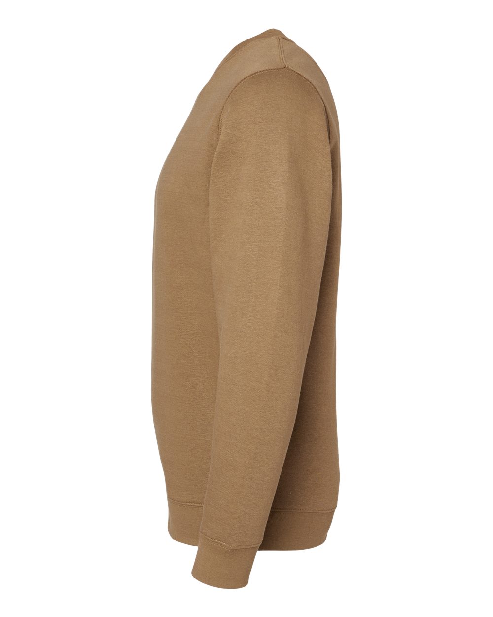 Left View of Coyote Brown Elevated Fleece Crewneck Sweatshirt - 6925