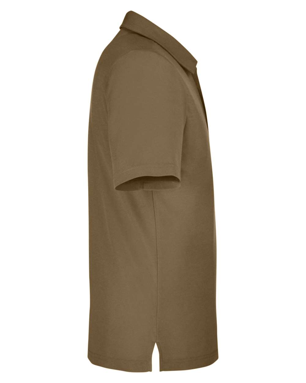 Left View of Coyote Brown Men's Fusion ChromaSoft™ Pique Polo - CE112