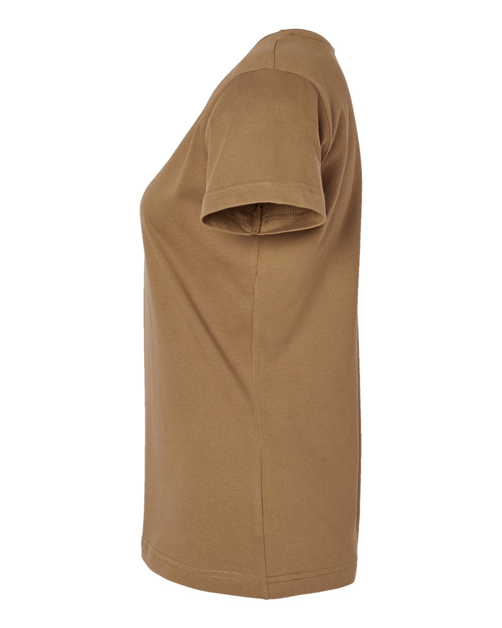 Left View of Coyote Brown Women's Fine Jersey Tee - 3516