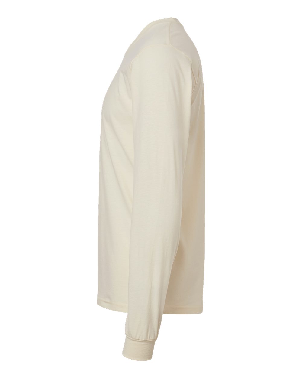 Left View of Cream Fine Jersey Long Sleeve Tee - 2007