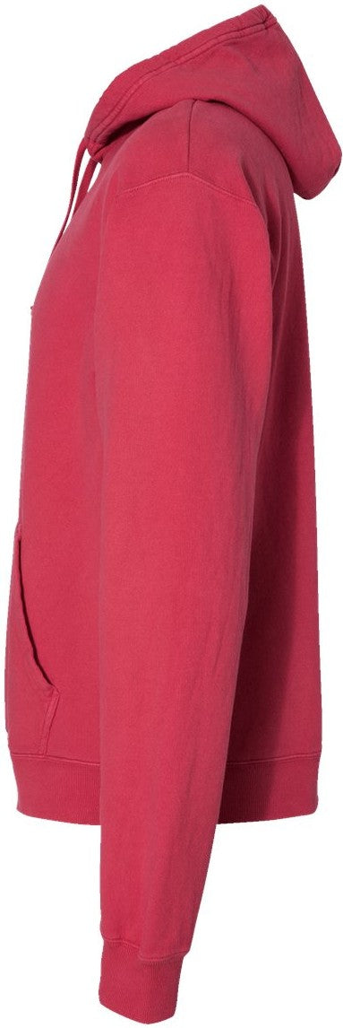 Left View of Crimson Fall Garment-Dyed Hooded Sweatshirt - GDH450
