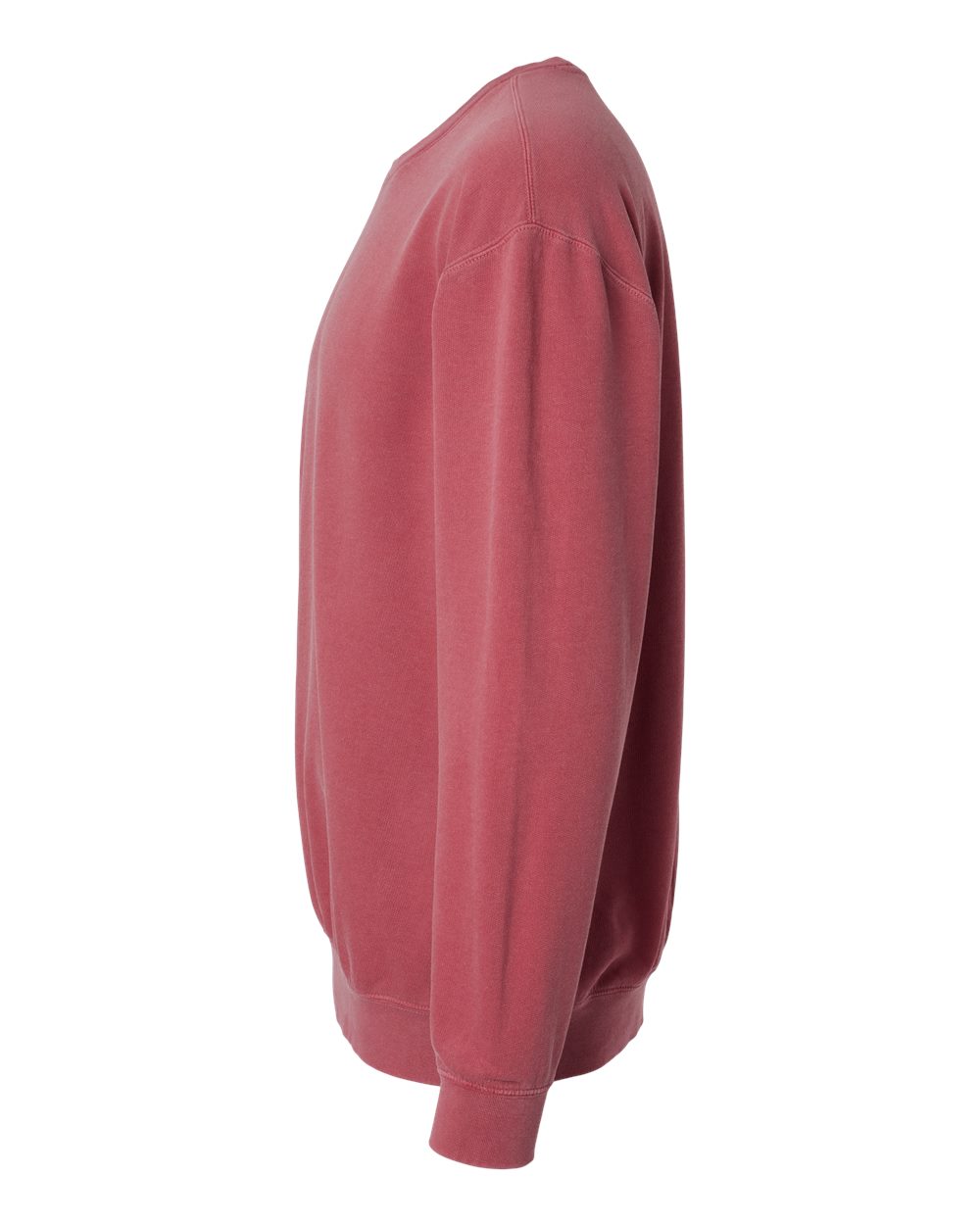Left View of Crimson Garment-Dyed Lightweight Fleece Crewneck Sweatshirt - 1466